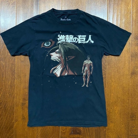 Attack On Titan Anime Character Design Black T-Shirt Men's Size Small - Picture 3 of 8